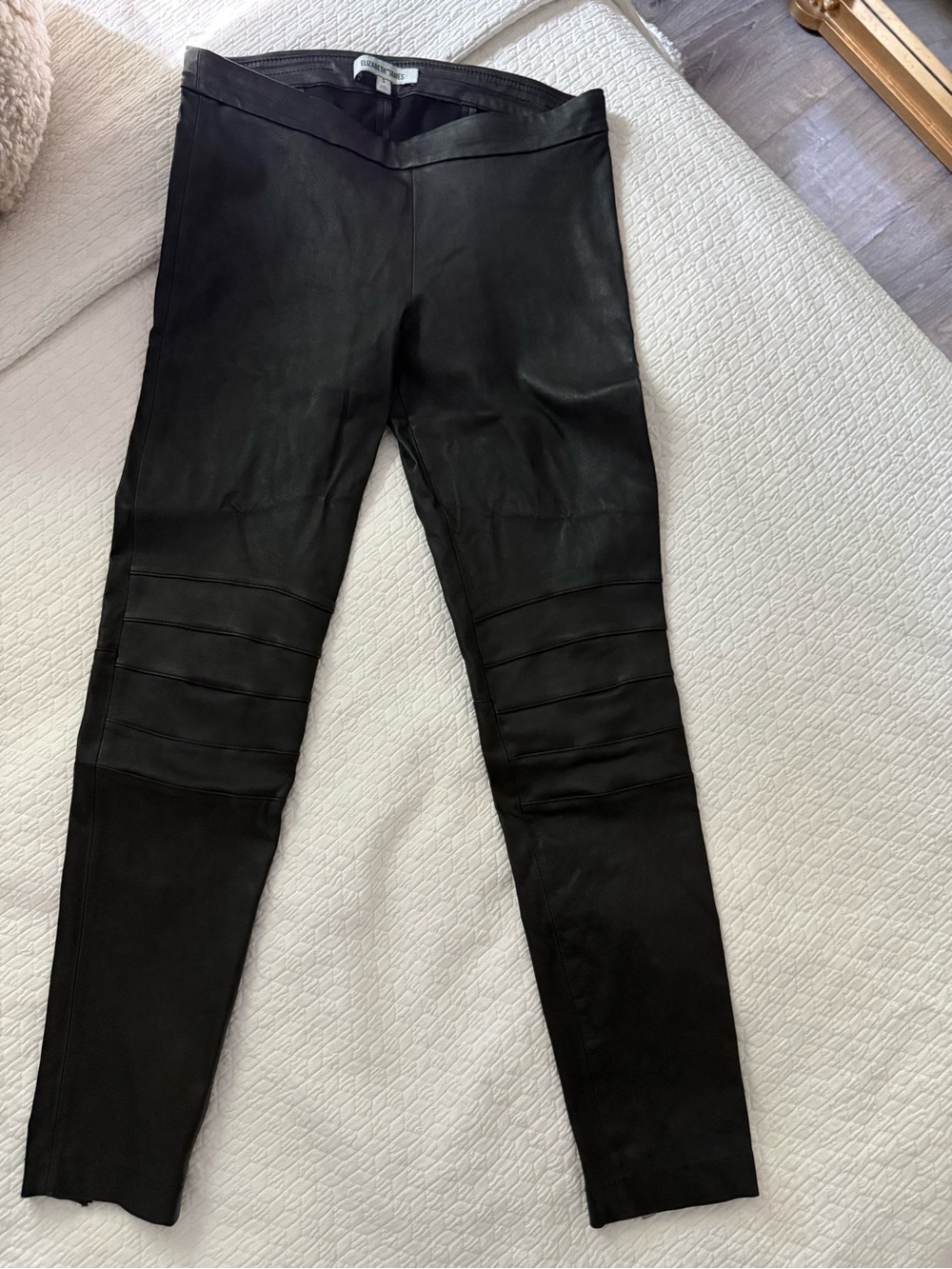 Elizabeth and James real lamb leather stretchy Black Skinny Pants with zippers
